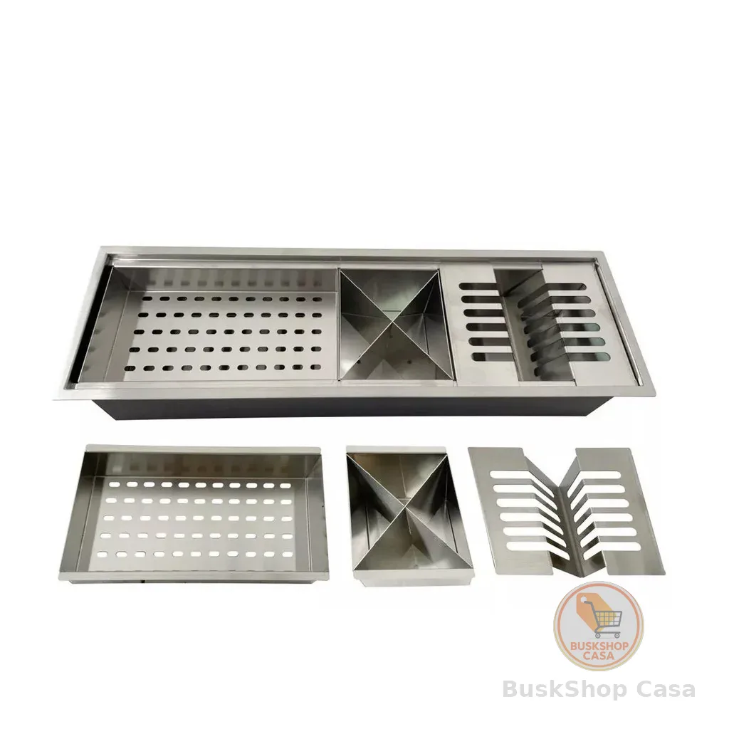 🧡 Calha Gourmet 60cm Úmida  Canal Organizador Escorredor Inox