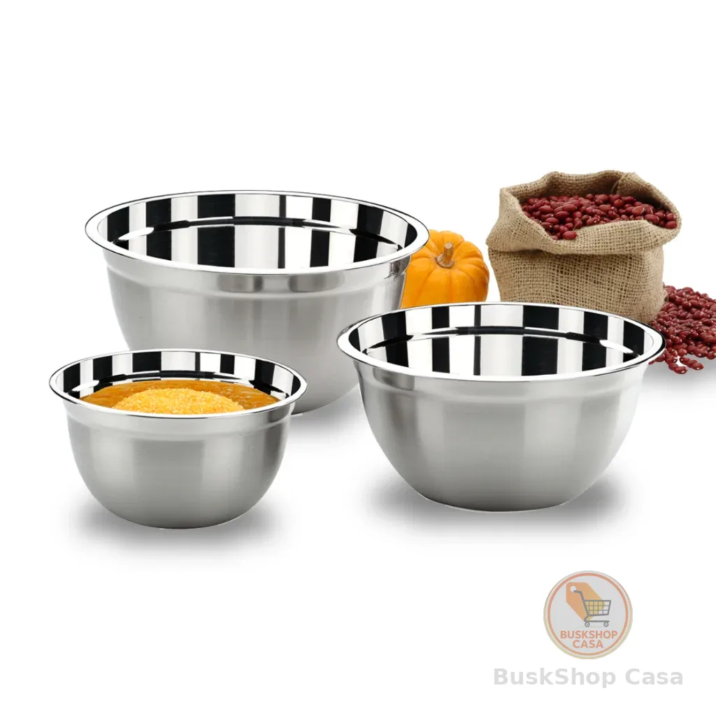 🧡 Conjunto De Tigelas Brinox Suprema 3 Peças Aço Inox
