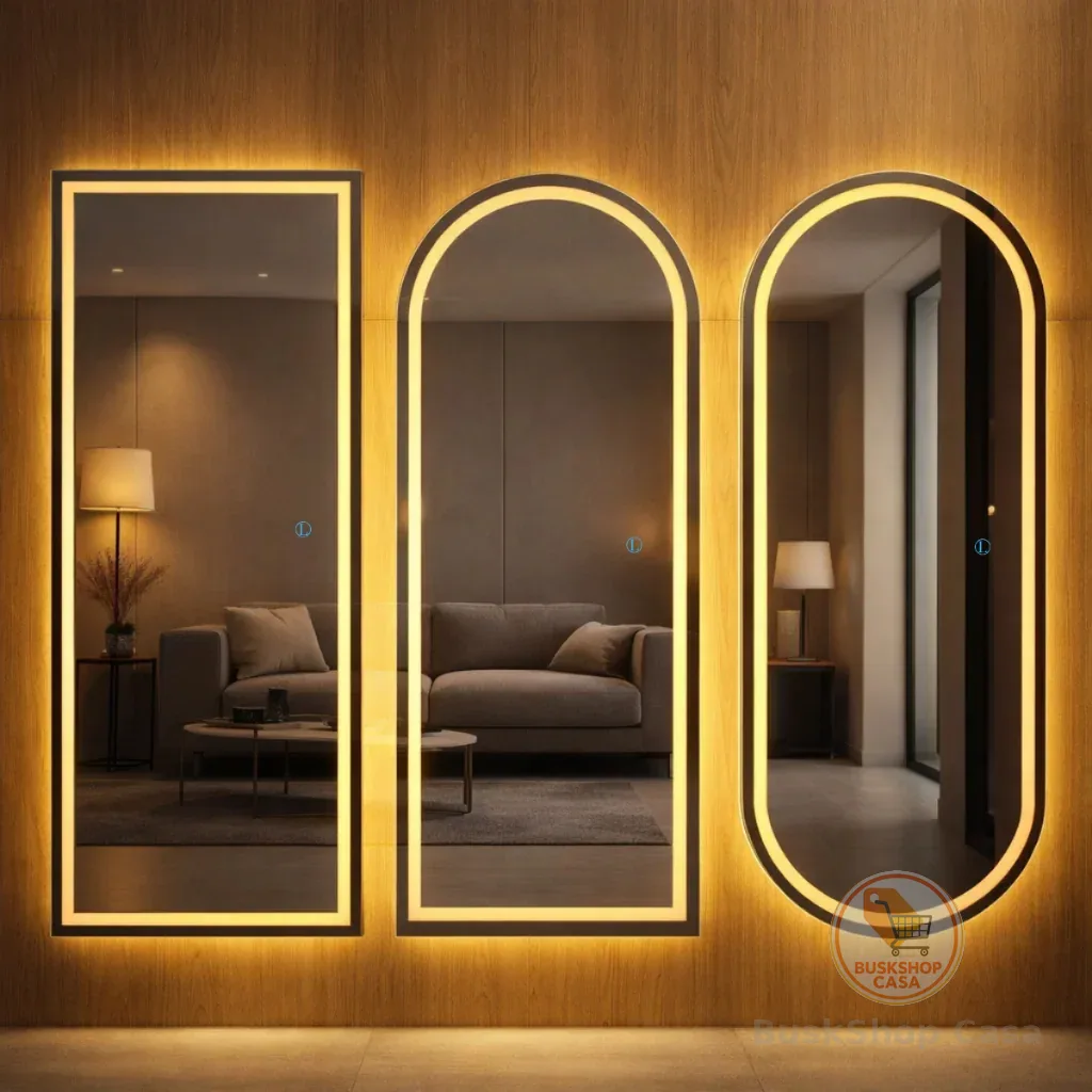 🧡 Espelho Lopazzi Gigante 170x70 com  LED Touch 3 Cores Luz Corpo Inteiro Quarto Closet Banheiro Bivolt Luxo