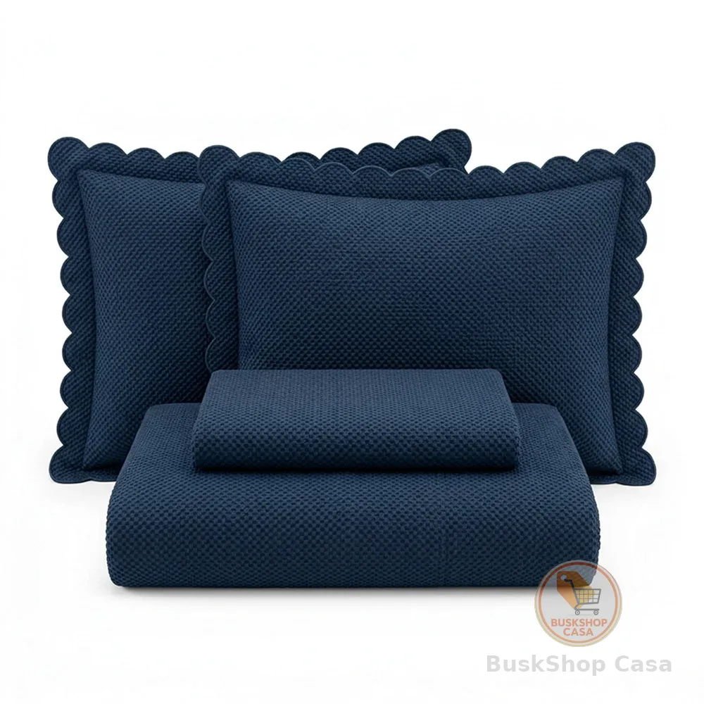 Colcha Cobre Leito Matelado Milão 150 Fios Luxo Ultrassônico 3 Peças Casa Dona