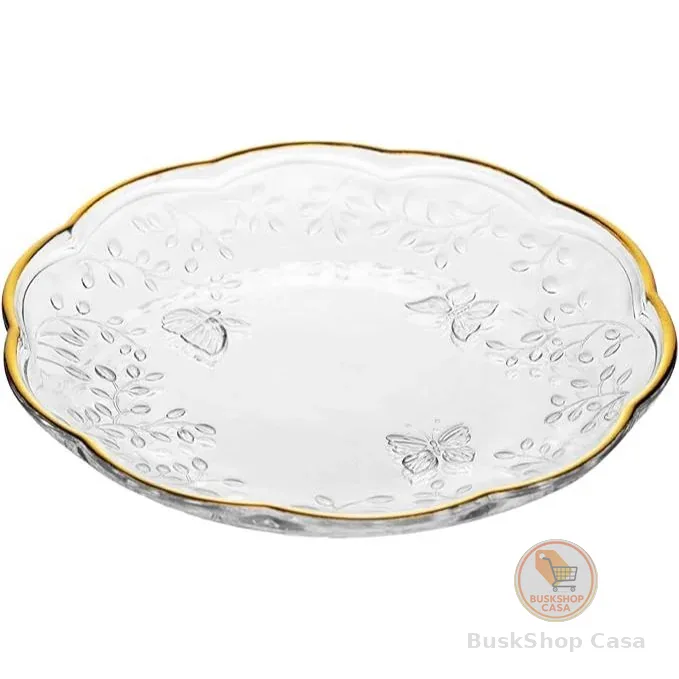 LYOR - Prato Raso de Cristal Ecológico New Butterfly com Fio de Ouro 26cm