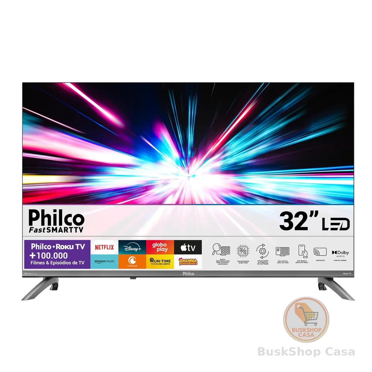 Smart TV 32" Philco Roku TV Dolby Áudio HDR10 P32CRB