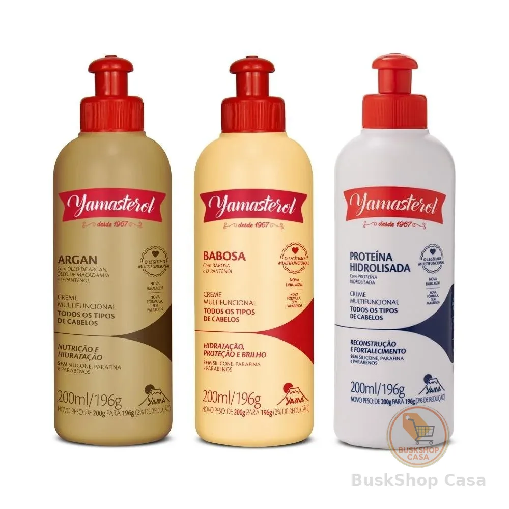 Kit 3 Yamasterol Cronograma Reparação Intensa Yamá 200ml