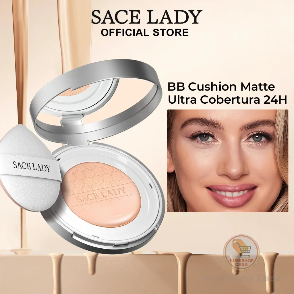 Base Líquida Cushion Corretivo Foundation SACE LADY FPS30 Creme Alta Cobertura Aplicação Fácil