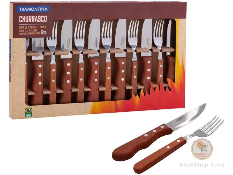 Jogo de Talheres Tramontina Inox para Churrasco Dynamic Jumbo Quantidade 12 Peças