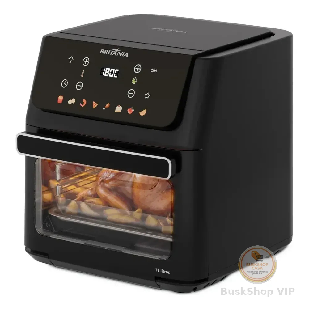 Fritadeira Air Fryer Oven Britânia 11 Litros 8 Funções 1800w Baf11a Preto 127v