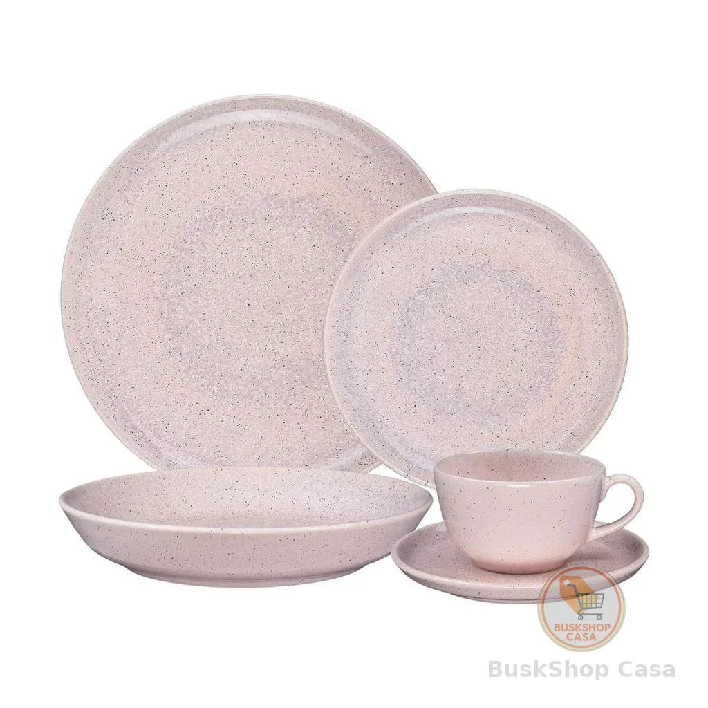 Aparelho de Jantar e Chá 20 Peças Flat Oxford Belle Rose