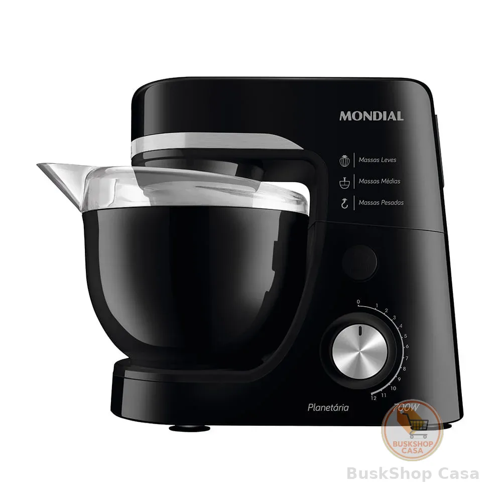 🧡 Batedeira Planetária Mondial Preta  BP-03-B - 700W 220V