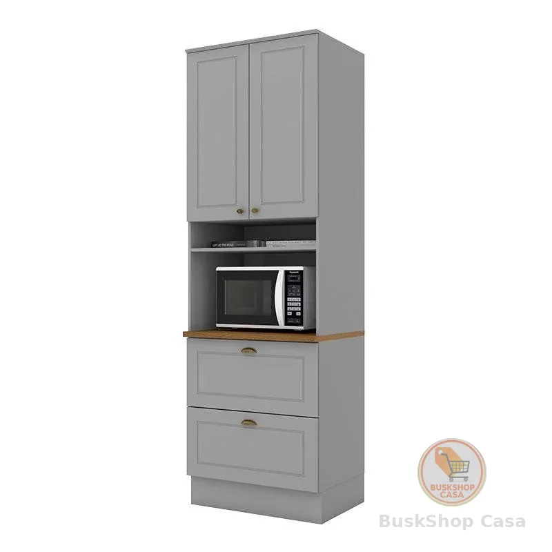 🧡 Torre Quente 1 Forno Americana Cinza com Tampo Nature  – Henn