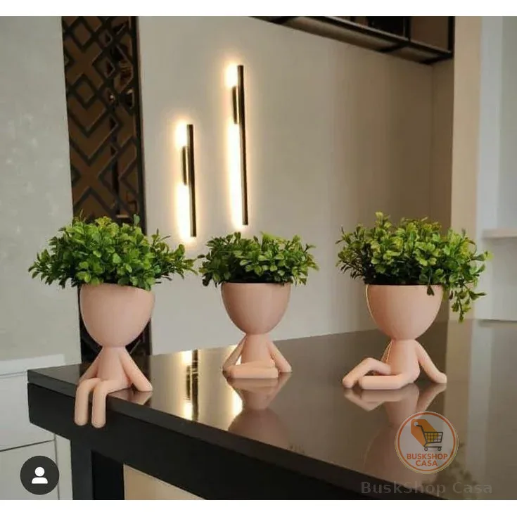 Kit 3 Mini Vasinhos com Planta FLOR artificial Enfeite Bob Robert para Decoração Casa vaso de plástico tamanho mini 6 cm