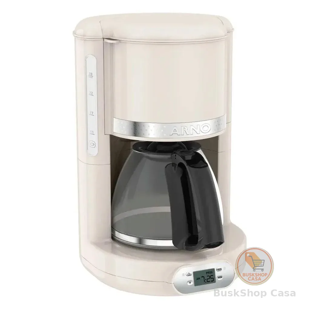 Cafeteira Elétrica Programável Soleil 1,25L 25 Xícaras 1000W 110V Marfim - Arno