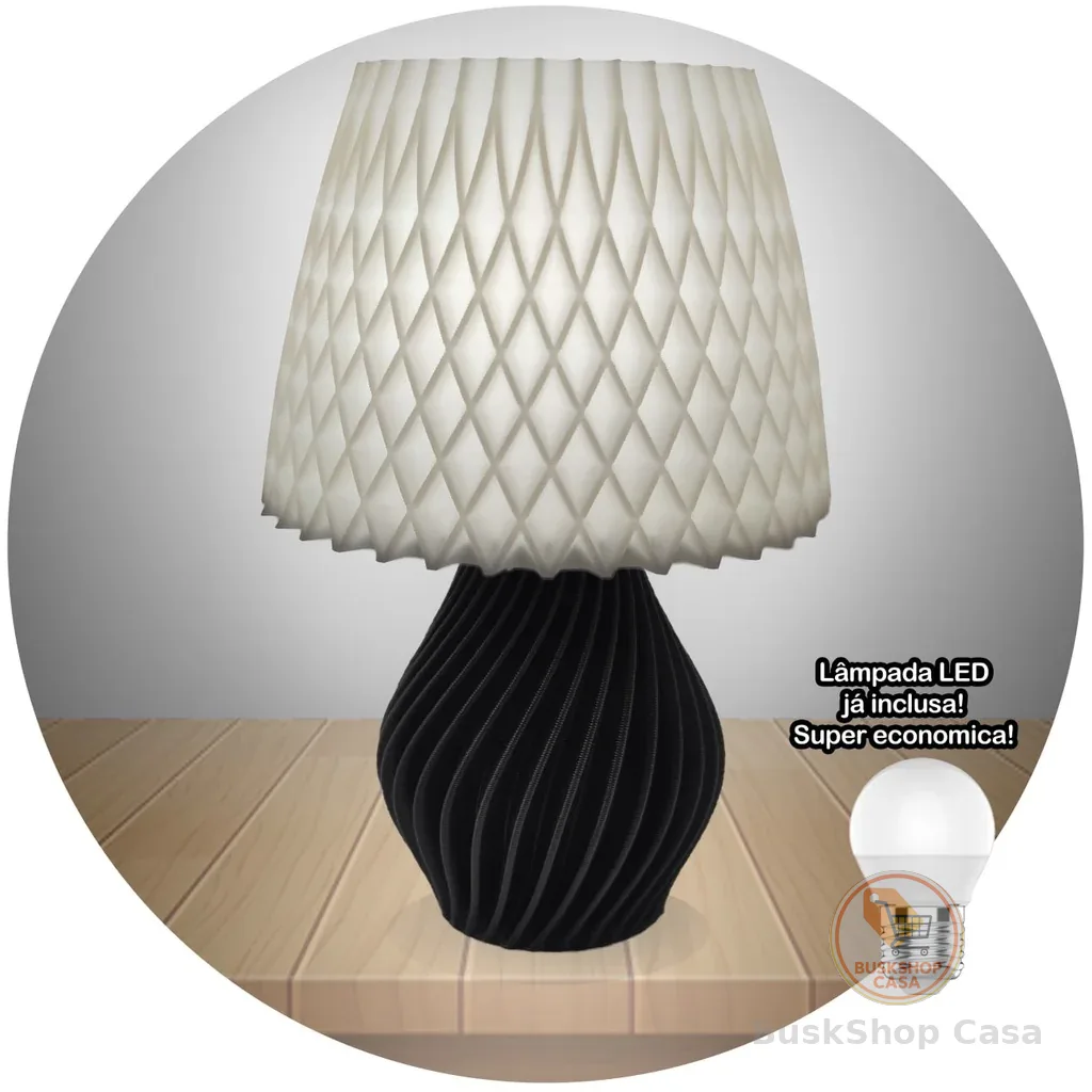 Abajur Luminária Criativa De Mesa Quarto Moderno Com Lâmpada