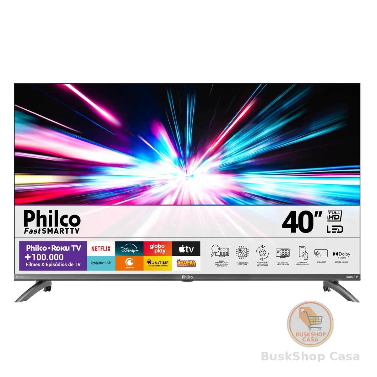 Smart TV 40” Philco Roku TV LED Dolby Audio PTV40M9GR2CGB