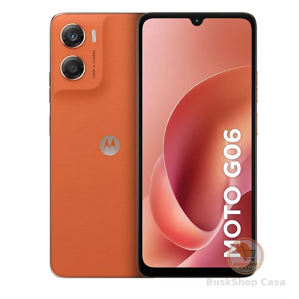 Smartphone Motorola Moto g06-128GB 12GB (4GB RAM + 8GB Ram Boost) e Camera 50MP com AI Bateria de 5200 mAh Tela 6.9" - Laranja