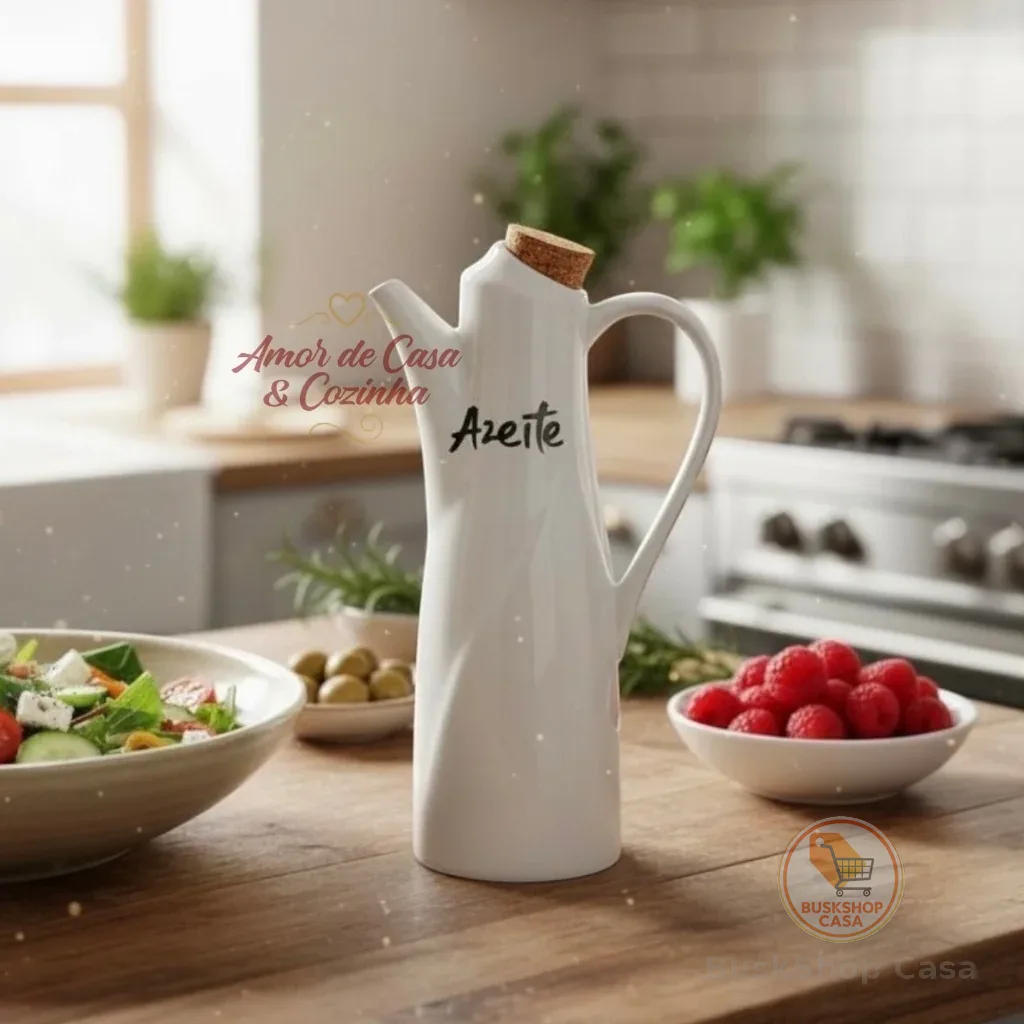GALHETEIRO DE PORCELANA BRANCA GRANFINE COM ALÇA 250ML