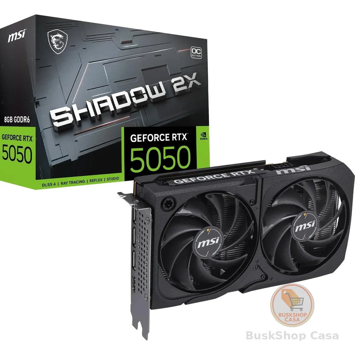 Placa de Vídeo MSI GeForce RTX 5050 Shadow 2X OC 8GB GDDR6 128-bit PCIe 4.0
