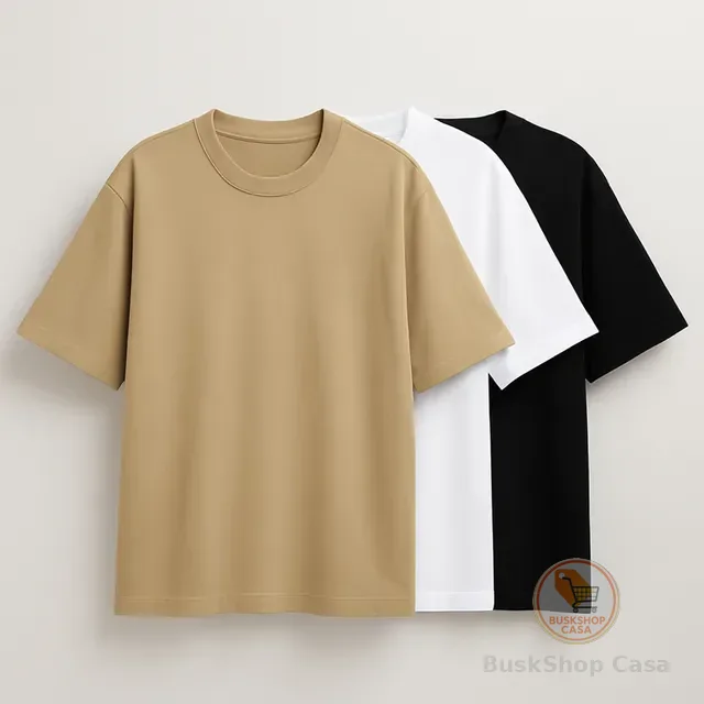 🛍️Kit 3 Oversized Masculina Stretwear Básica Lisa Premium