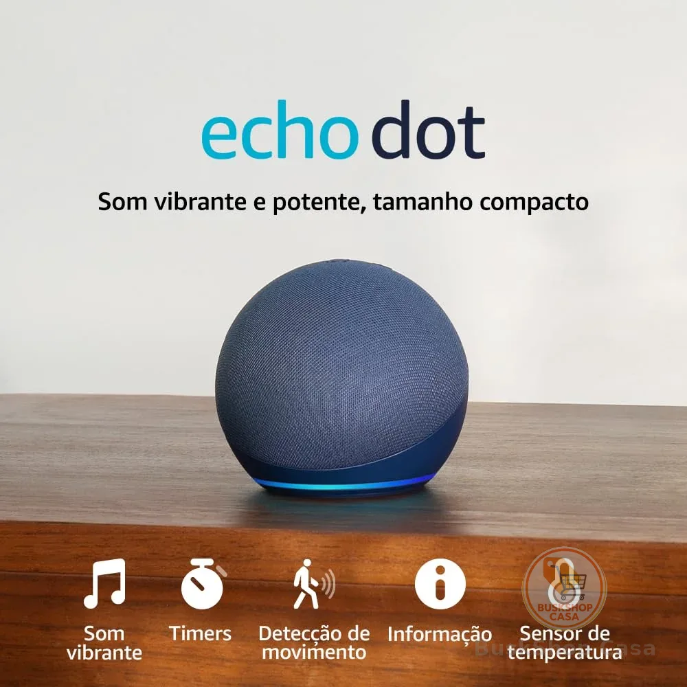 Echo Dot (Geração mais recente) | Smart speaker com Alexa, som vibrante e potente, Wi-Fi e Bluetooth | Cor Azul, com Acesso Antecipado à Alexa
