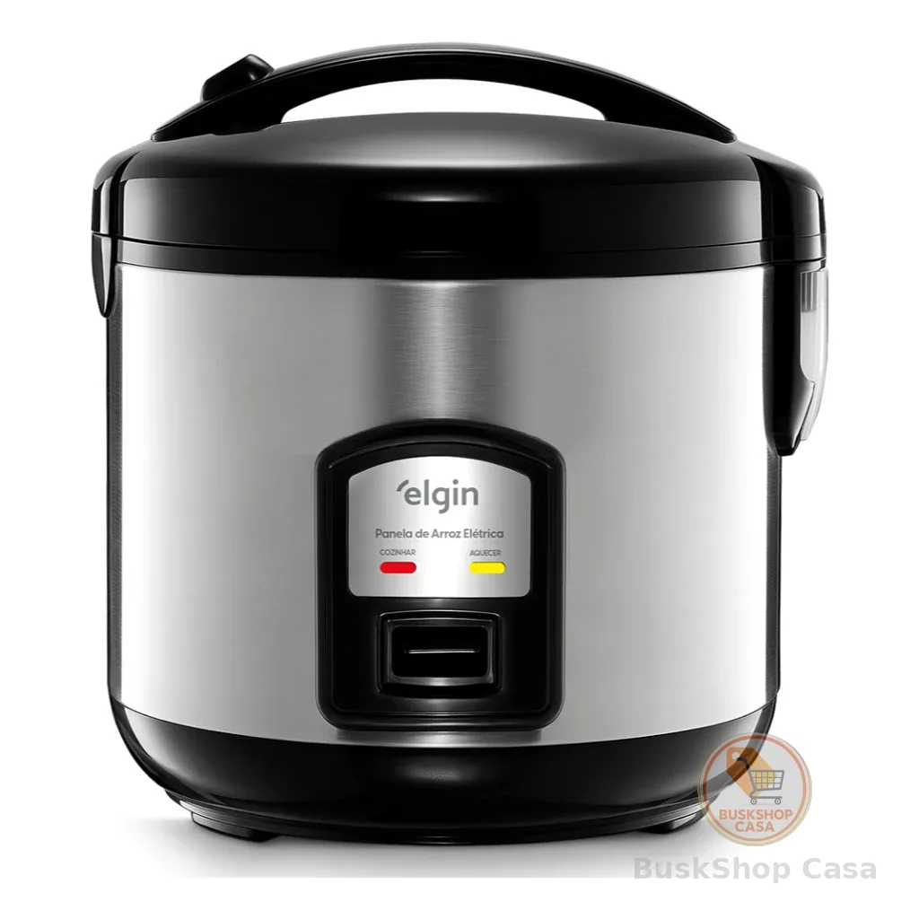 🧡 Panela de Arroz Elétrica Gran ​Rizzo Elgin - 1,8L, 700W, 10 Xícaras, Inox