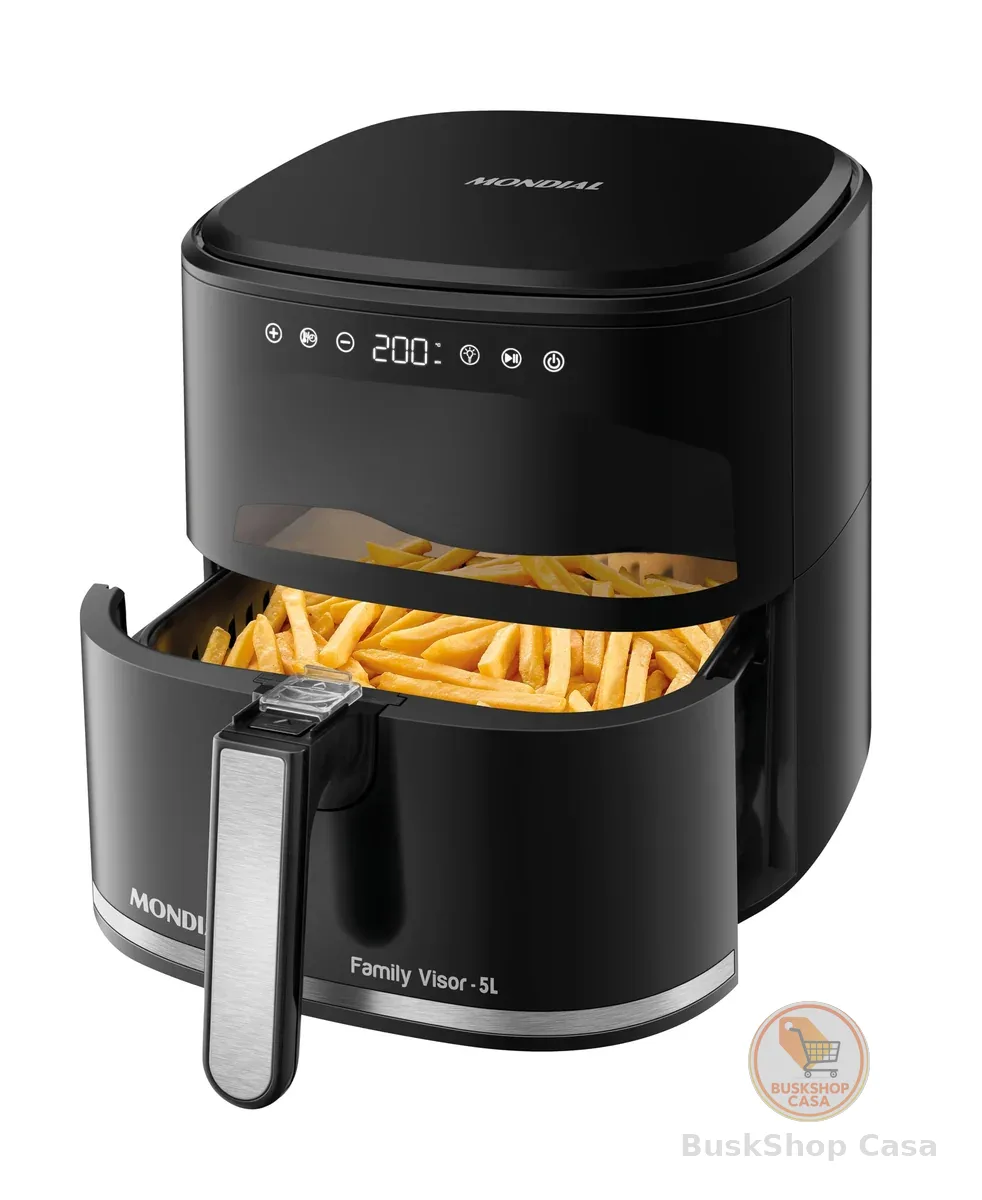 MONDIAL Fritadeira Sem Óleo Air Fryer Digital 5L, Preto, 2000W, 220V - AF-50-DV