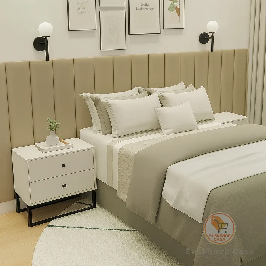 Cabeceira modulada estofada, módulo 1.20mx20cm, para cama de casal queen e king lançamento