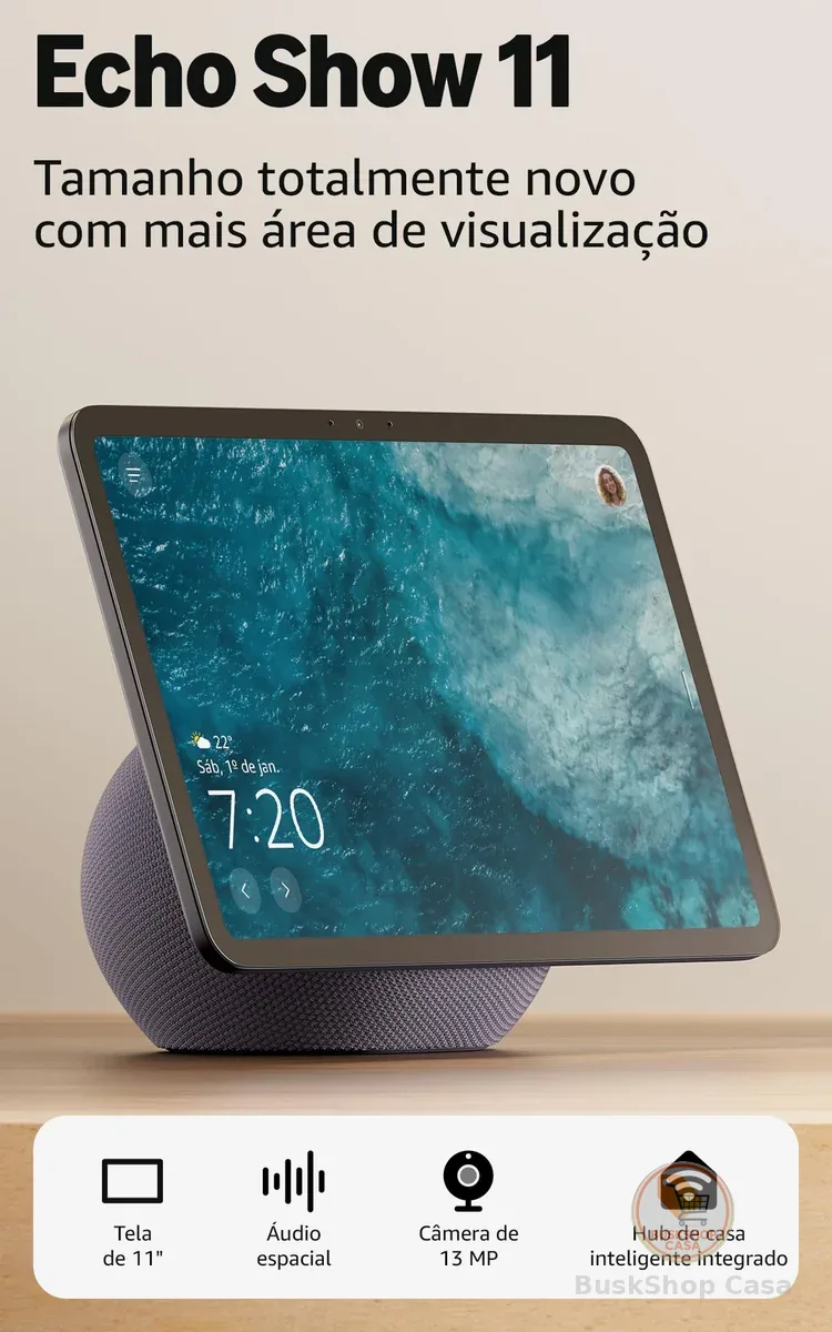 Amazon Echo Show 11 - Smart display Full HD de 11" redesenhado com mais área de visualização, áudio espacial e Alexa, Cor Grafite, com Acesso Antecipado à Alexa