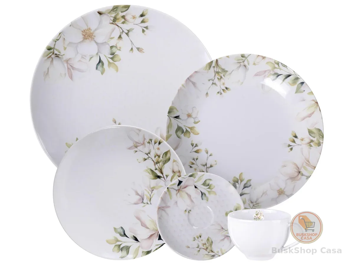 Aparelho de Jantar Tramontina Magnólia em Porcelana Decorada 20 Peças