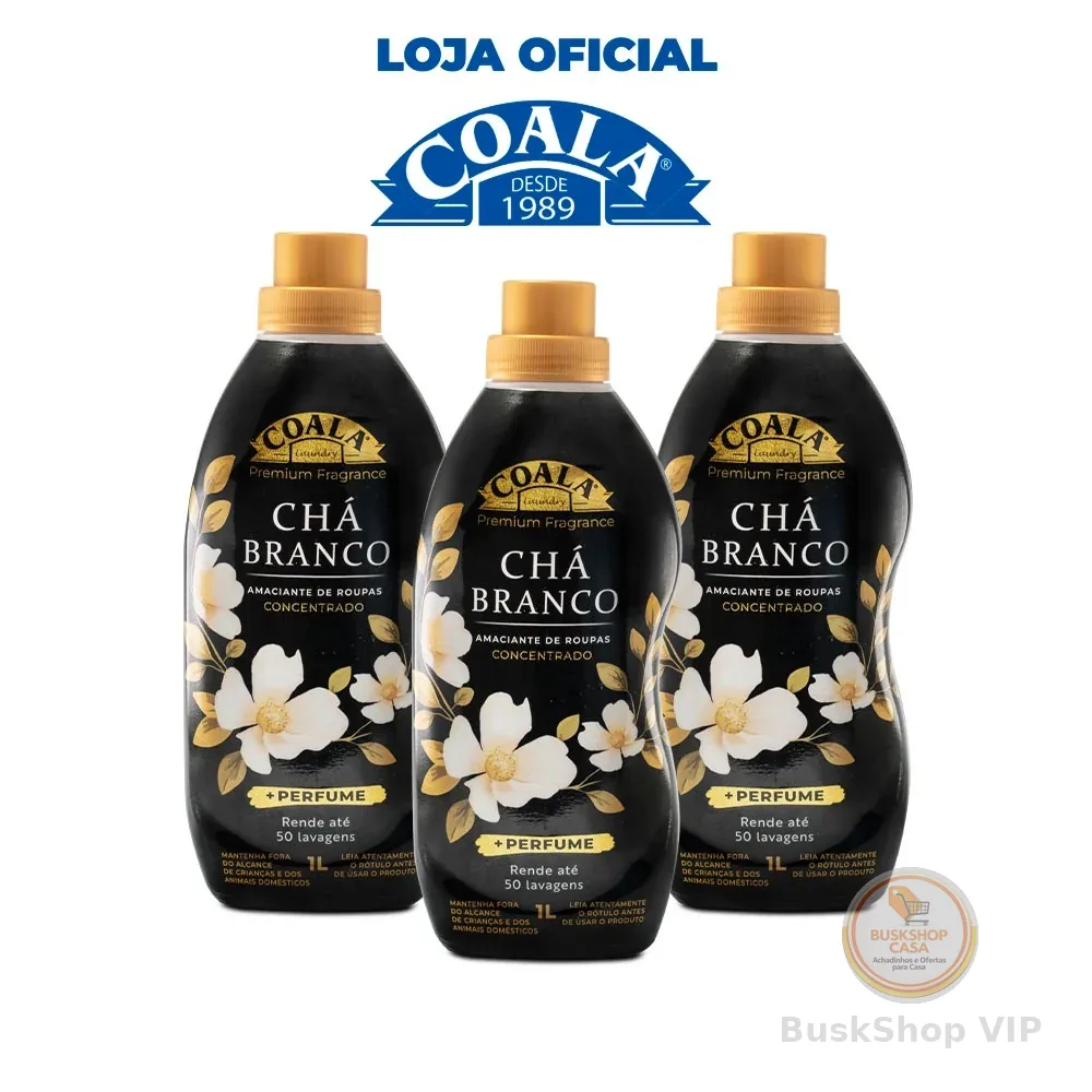 Kit Coala Laundry 3 Amaciantes - Chá Branco 1L