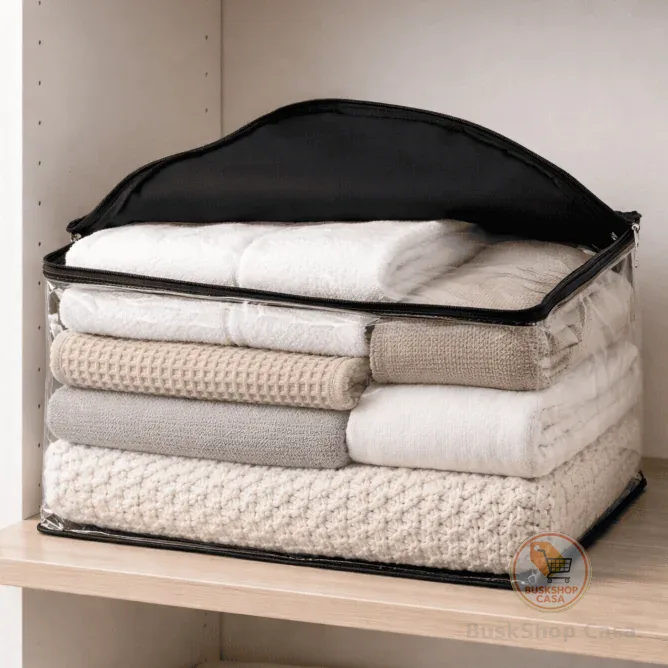 🧡 Kit com 10 Sacos Organizadores Multiuso Grandes com Zíper Reforçado 45x35x20 cm