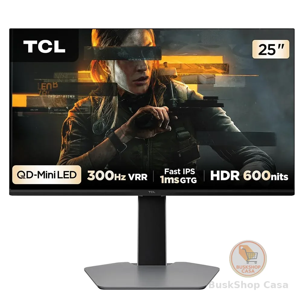 TCL, Monitor Gamer, 25 Polegadas, QD-Mini LED, 300Hz, 1ms (GtG), Freesync, HDR 600 nits, 25G64