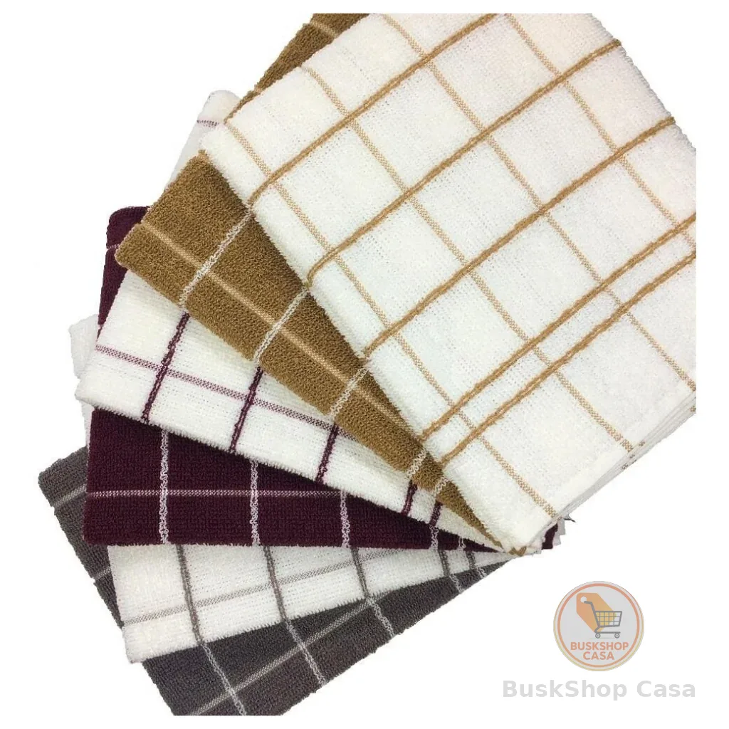 🧡 Kit 4 Pano de Prato Copa Chef Premium Atoalhado Felpudo  Grande 100% Algodão Listrado