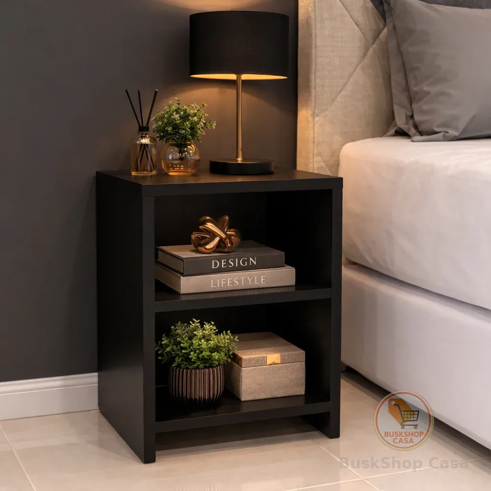 Mesa de Cabeceira com Nicho Organizador para Quarto – Moderna e Compacta 60