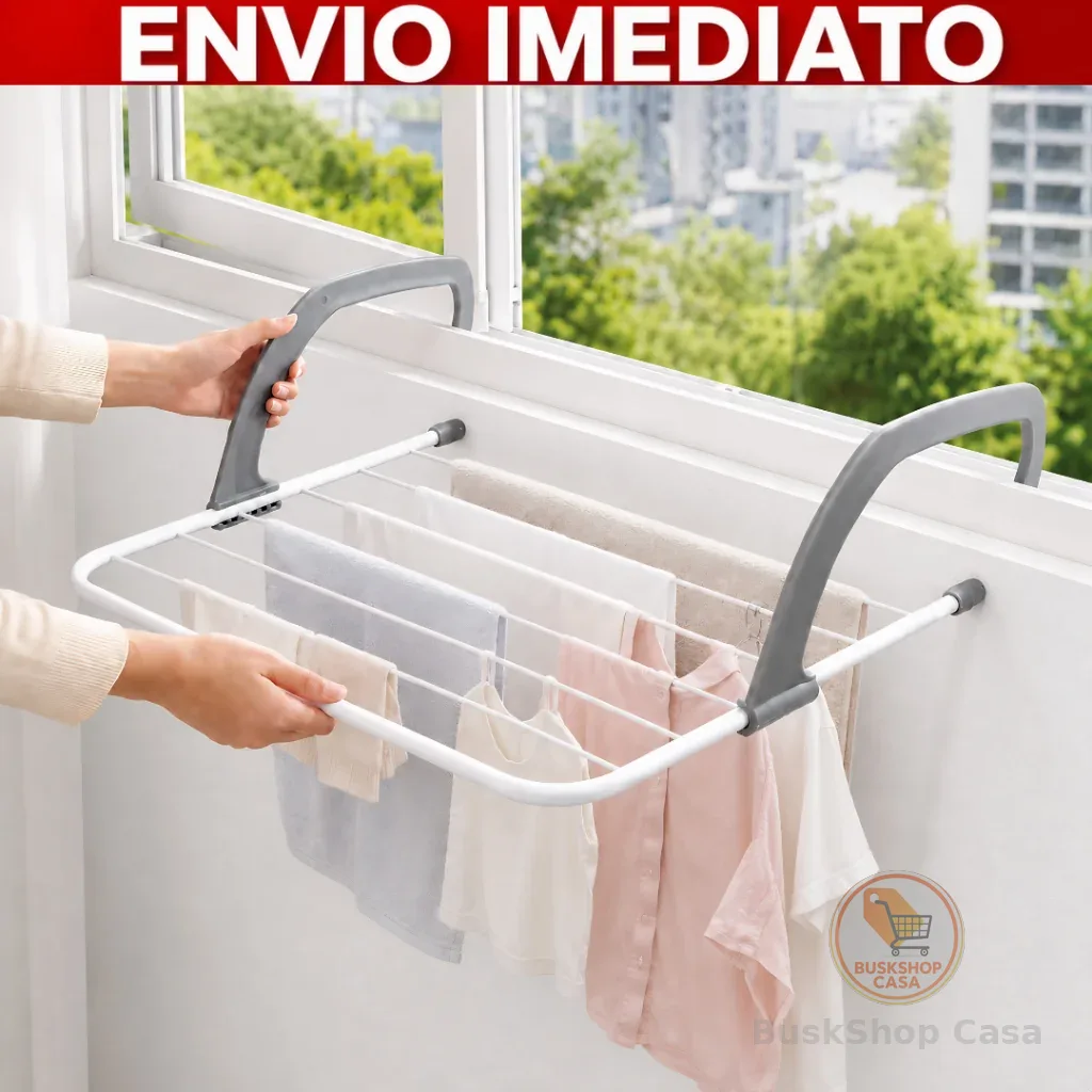 Varal Portátil De Porta Janela Sacada Para Apartamento Dobrável Ajustável Resistente sem Furação