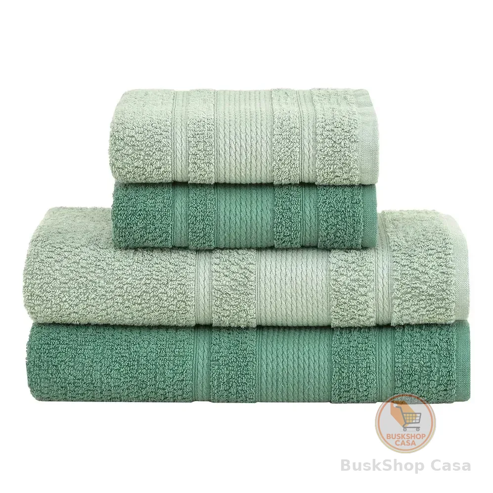 Jogo De Toalhas Buddemeyer Bella Extra Soft Banho 4 Verde/verde Lisa