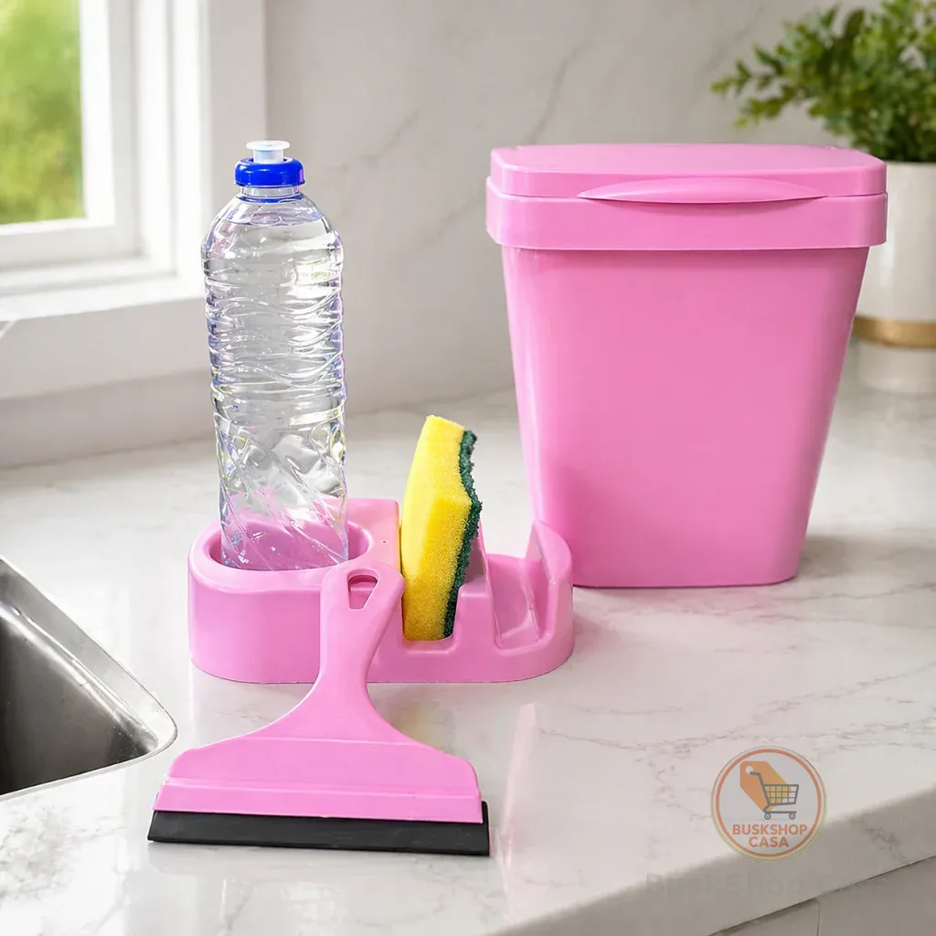 Kit Organizador de Pia Multiuso Elegance 3 Peças - Cozinha Prática