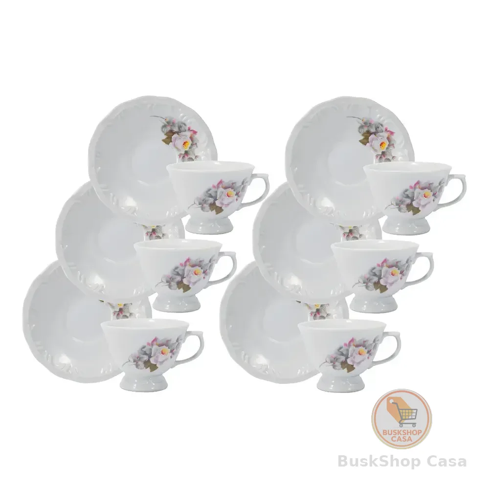 🛍️Jogo De Café 6 Peças Porcelana Schmidt Eterna Estampado