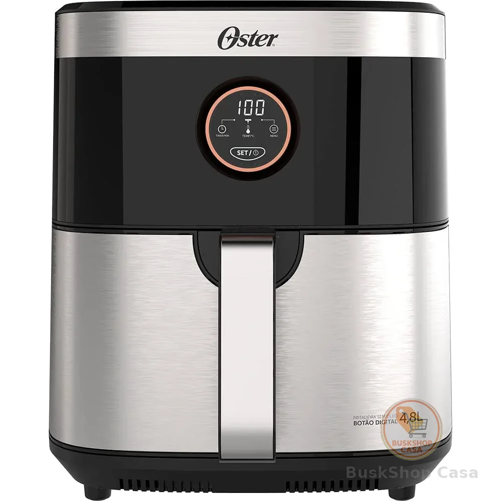 Fritadeira Oster Sem Óleo 2 em 1 Black, 4,8L, 110V, Inox/Preto, 1500W, OFRT660
