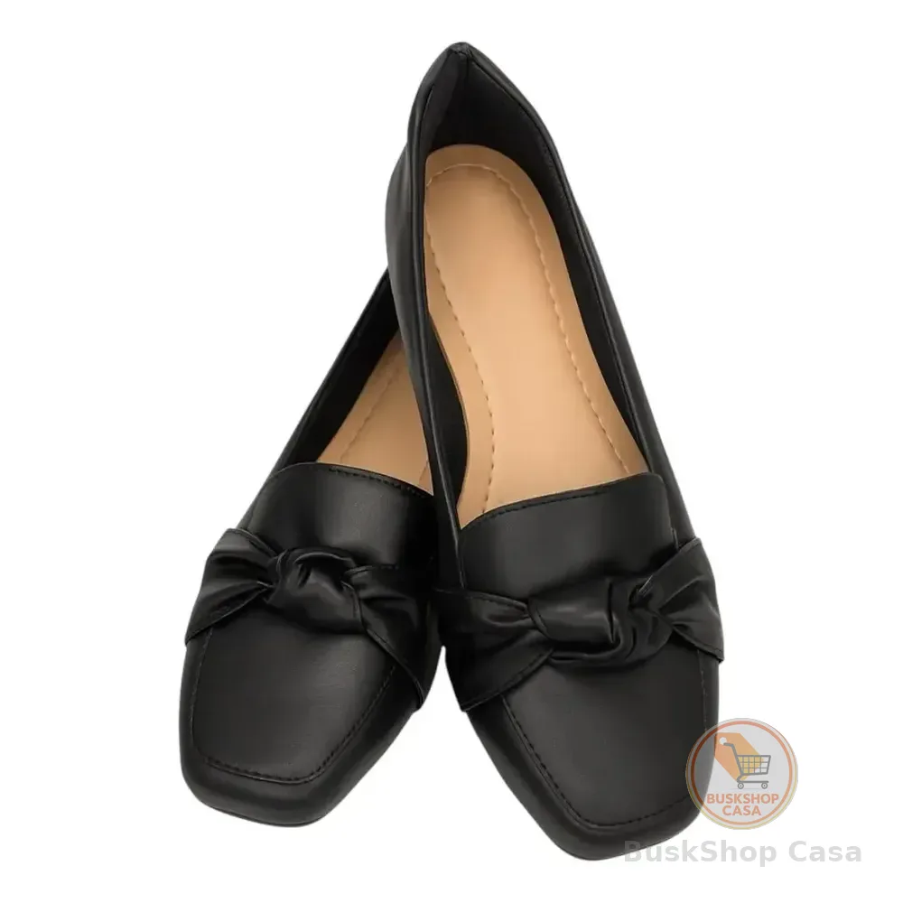 🛍️Sapatilha Mocassim Feminino Sapato Bico Quadrado Conforto
