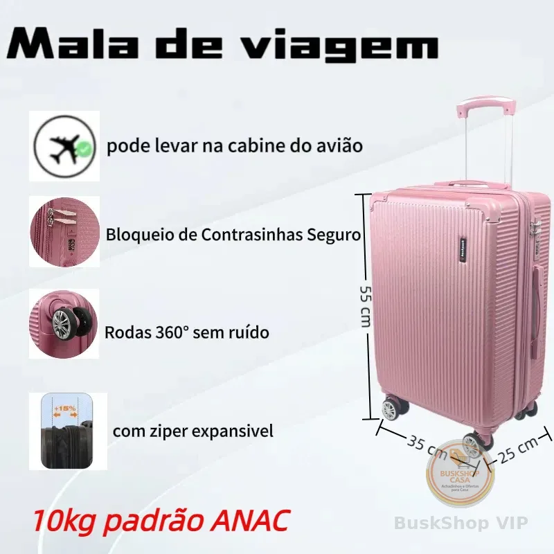Mala De Bordo   360° ad, leve no avião. 2 zíperes, expansíveis rodinha duplo 9kg 10kg  novo 2024 codigo:2024A-2025A