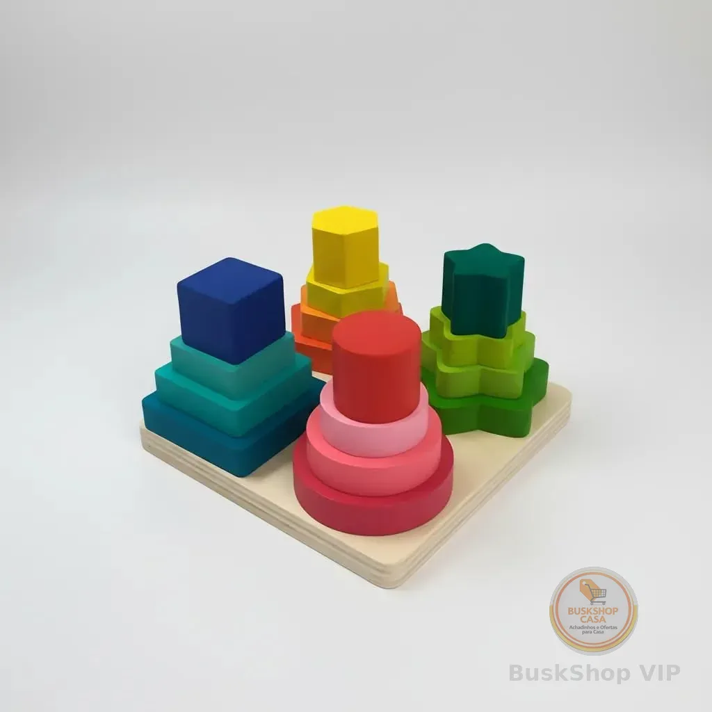 Brinquedo Educativo Pirâmides Encaixar Formas Geométricas