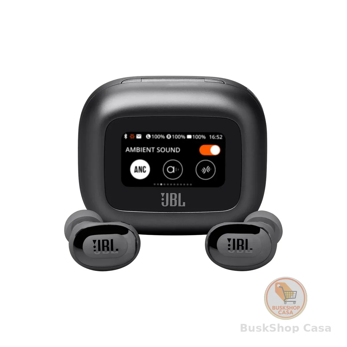 JBL, Fone de Ouvido Bluetooth, Live Buds 3, Intra Auricular, Sem Fio, Com Tela de 1.45", Cancelamento de Ruído, Resistente À Água e Poeira - Preto