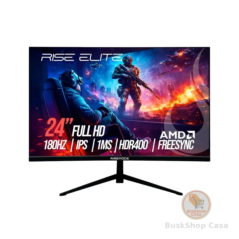 Monitor Gamer Rise Mode 24", FHD, 180Hz, 1ms, IPS, HDMI e VGA, sRGB 110%, Preto - RM-MOG-24F180FH-B