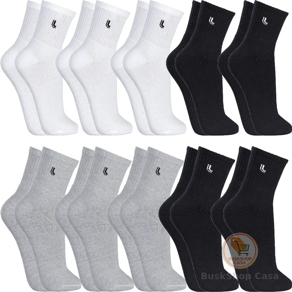 Kit 10 Pares Meias Lupo Original Cano Médio Alto Algodão Masculina Feminina Meia Atoalhada Grossa
