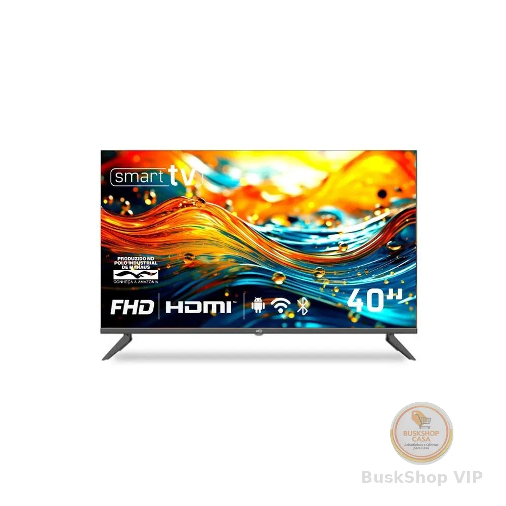 Smart TV HQ 40" Full HD tela sem bordas Android 12 design Slim HQS40NKHM