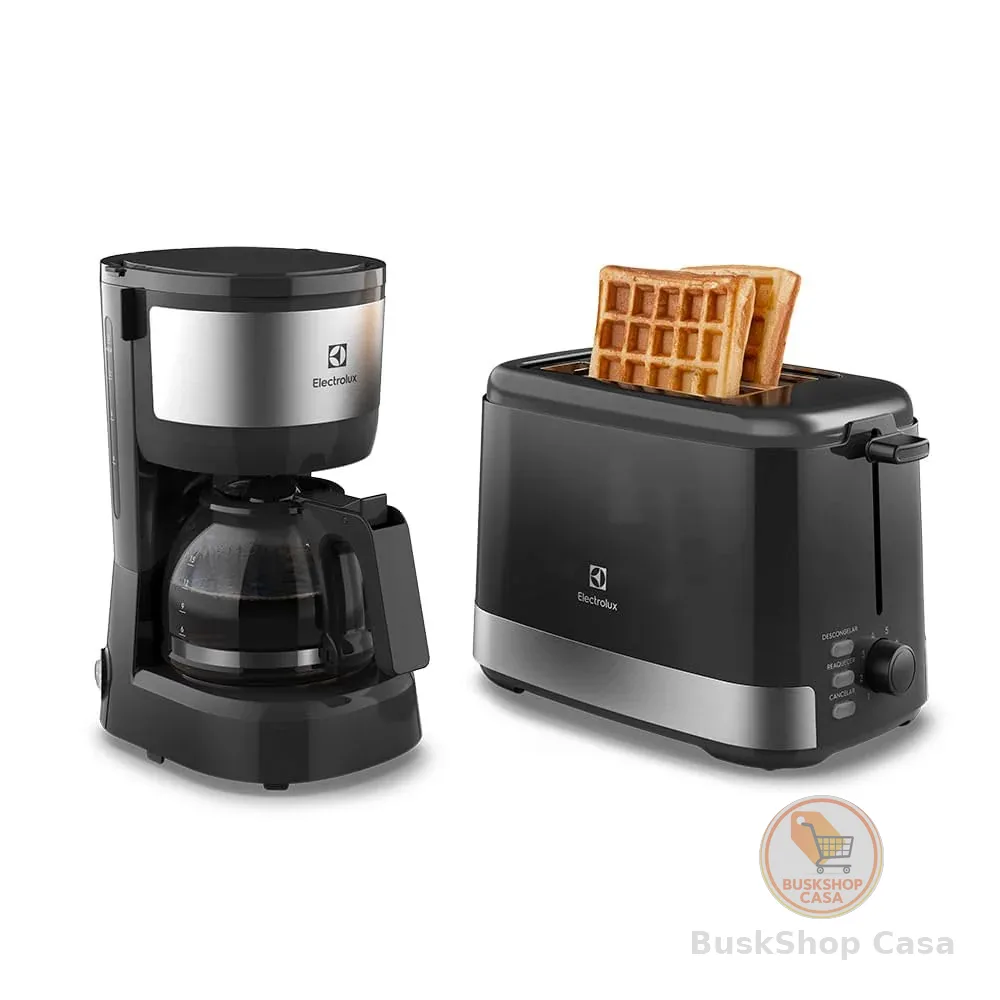 Electrolux Kit Cafeteira 15 Xícaras e Torradeira Elétrica 8 Níveis Efficient Inox ECT10 220V