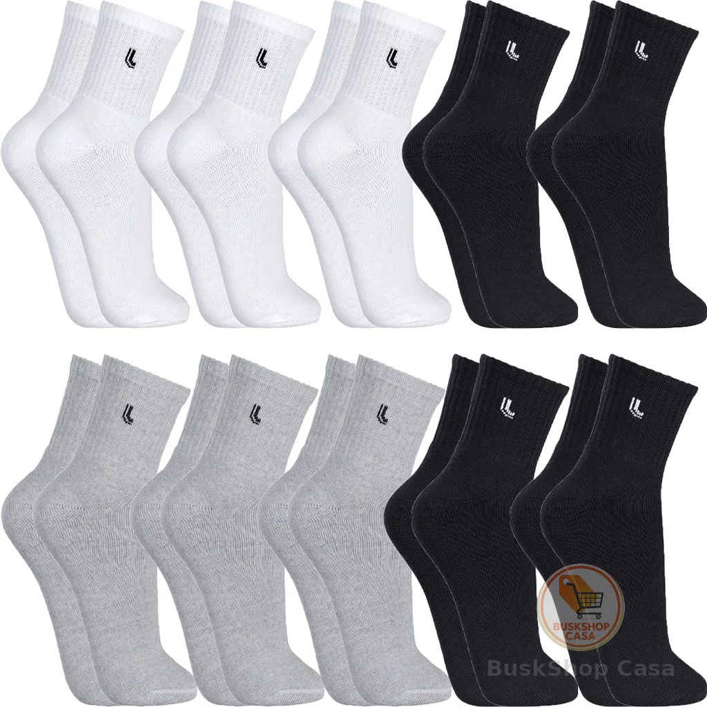 Kit 10 Pares Meias Lupo Original Cano Médio Alto Algodão Masculina Feminina Meia Atoalhada Grossa