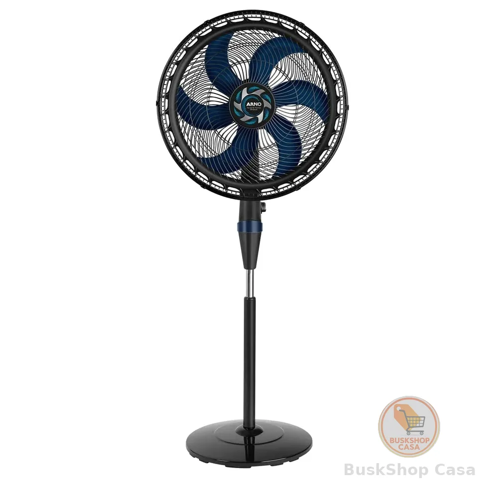 Ventilador de Coluna Arno Xtreme Force Breeze 50cm VB52, 126W, 6 Pás, 3 Velocidades, Oscilação 80º, Power Zone, Modo Sono Tranquilo, Altura Ajustável de até 1,5m, 220V