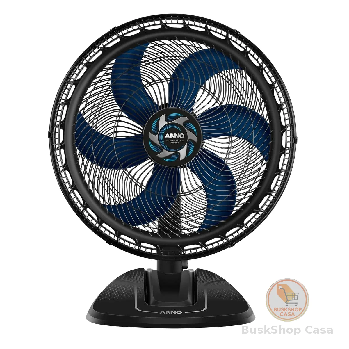 Ventilador de Mesa Arno Xtreme Force Breeze 50cm VB50, 126W, 6 Pás, 3 Velocidades, Oscilação 80º, Power Zone, Modo Sono Tranquilo, Grade Chevron Zone, 110V