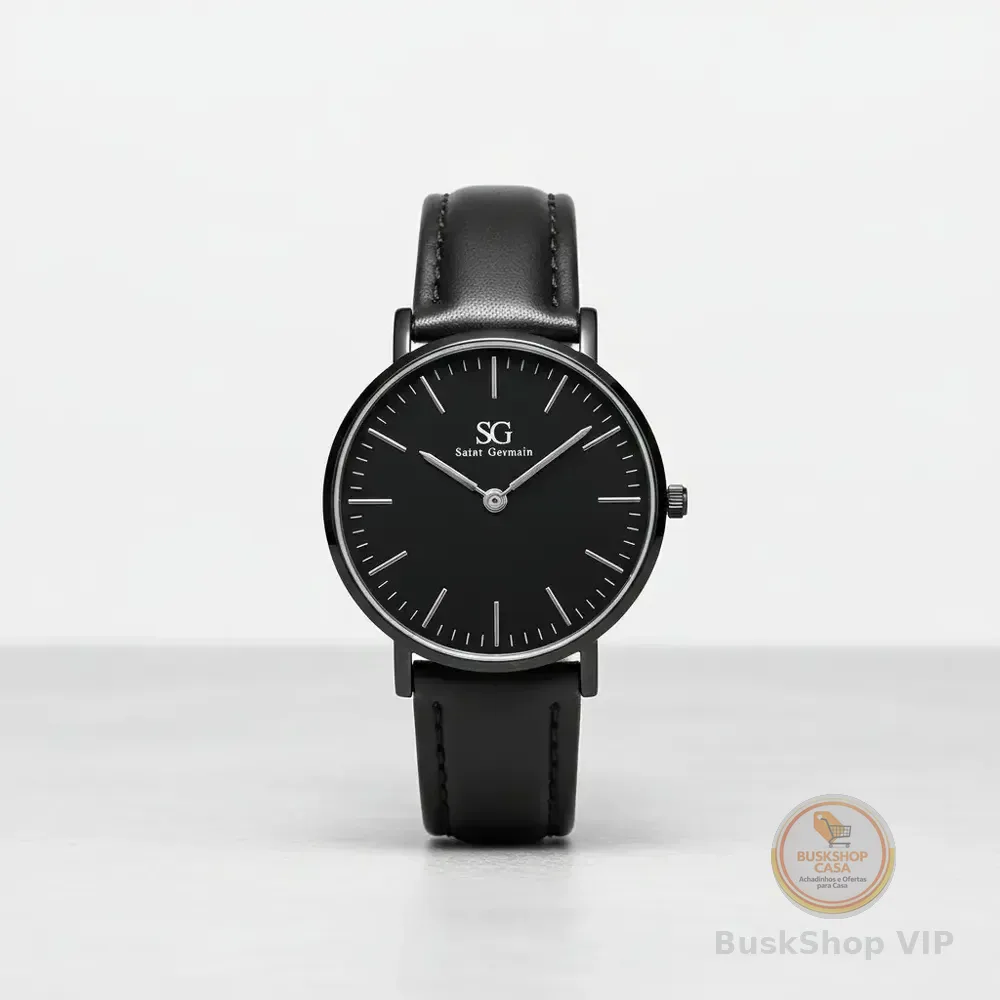 Relógio Masculino Saint Germain Murray Full Black De Couro Sintético Preto