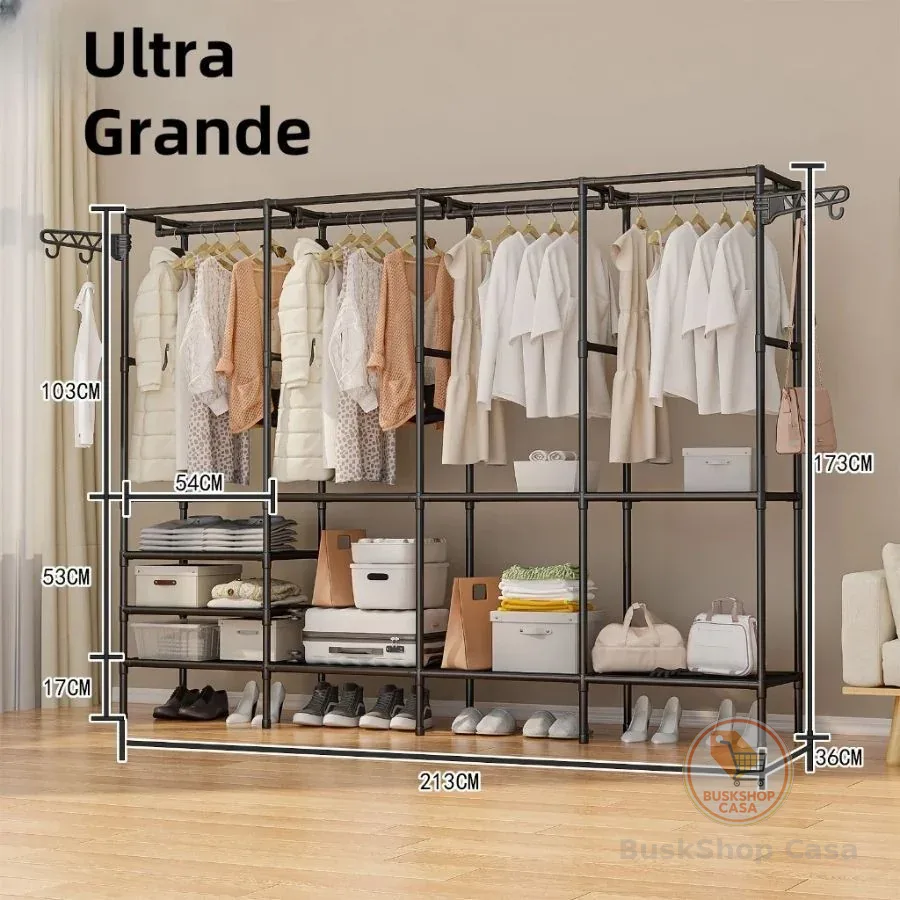 Roupeiro Guarda Roupa Portatil Cabideiro Arara Para Roupa Sapateira Organizador Multiuso Armário